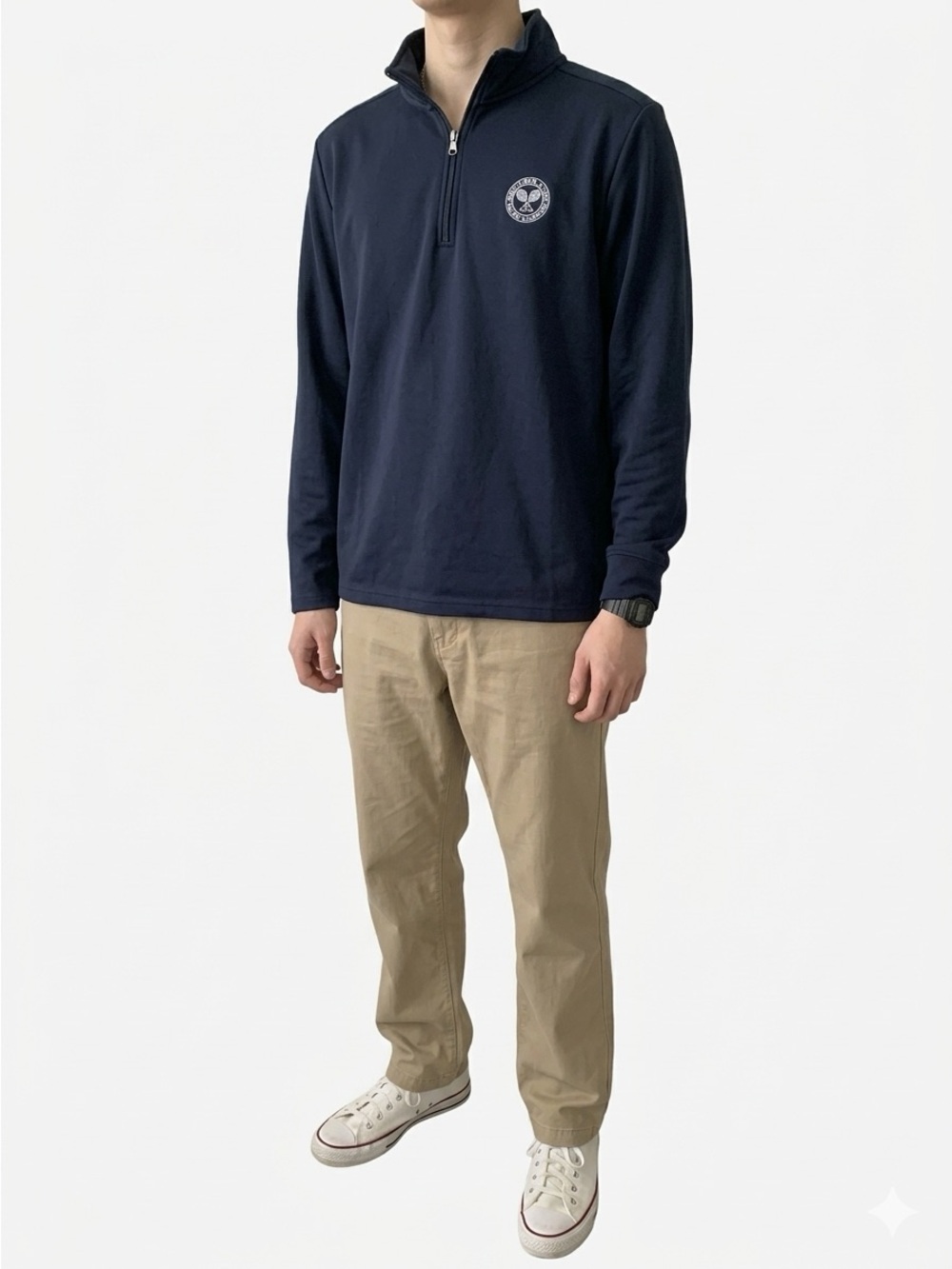 Men's Navy Quarter-Zip Sweater Pullover